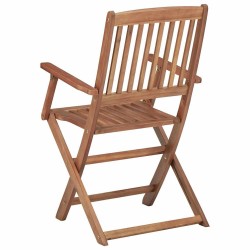 Chaises pliables de jardin lot de 4 avec coussins Bois d'acacia 548478548478