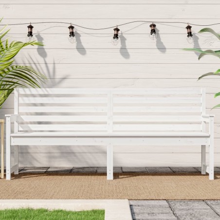 Banc de jardin blanc 203,5x48x91,5 cm bois massif de pin 548484548484