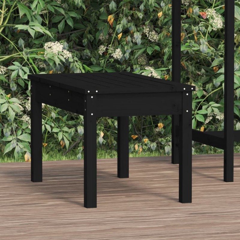 Banc de jardin noir 80x44x45 cm bois massif de pin 548486548486