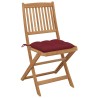 Chaises pliables de jardin lot de 2 avec coussins Bois d'acacia 548490548490