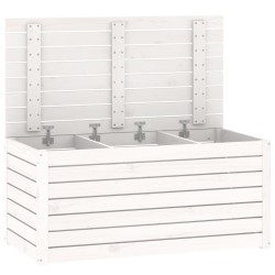 Boîte de jardin blanc 101x50,5x46,5 cm bois massif de pin 548492548492