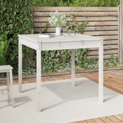 Table de jardin blanc 82,5x82,5x76 cm bois massif de pin 548493548493