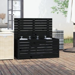 Boîte de jardin noir 101x50,5x46,5 cm bois massif de pin 548495548495