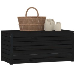 Boîte de jardin noir 101x50,5x46,5 cm bois massif de pin 548495548495