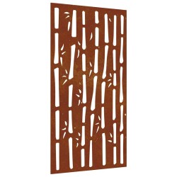 Décoration murale jardin 105x55 cm acier corten design bambou 548502548502