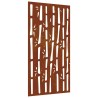 Décoration murale jardin 105x55 cm acier corten design bambou 548502548502