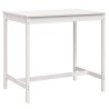 Table de jardin blanc 121x82,5x110 cm bois massif de pin 548505548505