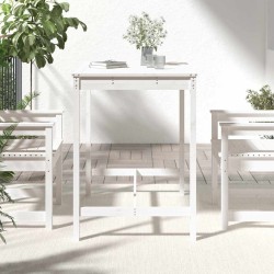 Table de jardin blanc 121x82,5x110 cm bois massif de pin 548505548505