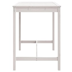 Table de jardin blanc 121x82,5x110 cm bois massif de pin 548505548505