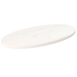 Dessus de table blanc 70x35x2,5 cm bois de pin massif ovale 548532548532