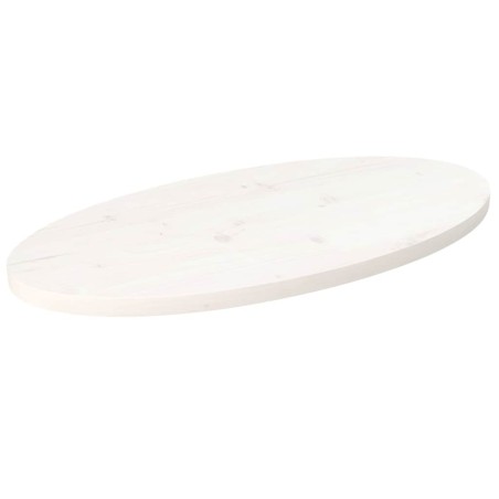 Dessus de table blanc 70x35x2,5 cm bois de pin massif ovale 548532548532