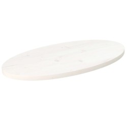 Dessus de table blanc 80x40x2,5 cm bois de pin massif ovale 548534548534