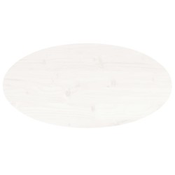 Dessus de table blanc 80x40x2,5 cm bois de pin massif ovale 548534548534