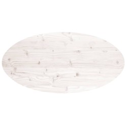 Dessus de table blanc 90x45x2,5 cm bois de pin massif ovale 548536548536