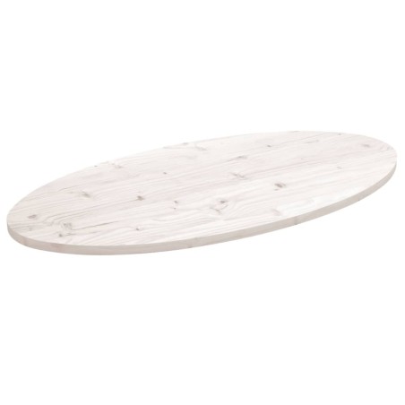 Dessus de table blanc 100x50x2,5 cm bois de pin massif ovale 548538548538