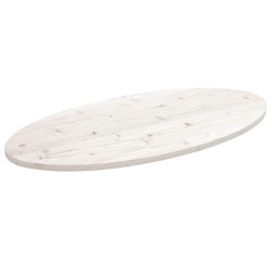 Dessus de table blanc 110x55x2,5 cm bois de pin massif ovale 548539548539