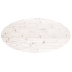 Dessus de table blanc 110x55x2,5 cm bois de pin massif ovale 548539548539