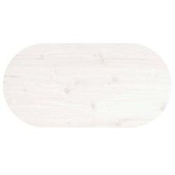 Dessus de table blanc 60x30x2,5 cm bois de pin massif ovale 548541548541