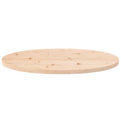 Plateau de table ovale en pin massif 70 x 35 x 2,5 cm 548544548544