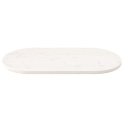 Dessus de table blanc 110x55x2,5 cm bois de pin massif ovale 548550548550