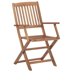 Chaises pliables de jardin lot de 2 avec coussins Bois d'acacia 548564548564