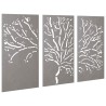 Décorations murales jardin 3 pcs 105x55 cm design d'arbre acier 548569548569
