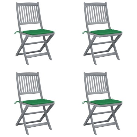Chaises pliables d'extérieur lot de 4 et coussins Bois d'acacia 548570548570
