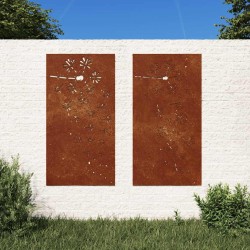 Décorations murales de jardin 2pcs 105x55 cm design de fleur 548574548574