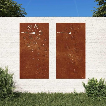 Décorations murales de jardin 2pcs 105x55 cm design de fleur 548574548574