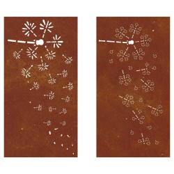 Décorations murales de jardin 2pcs 105x55 cm design de fleur 548574548574