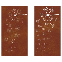 Décorations murales de jardin 2pcs 105x55 cm design de fleur 548574548574