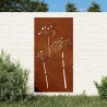 Décoration murale jardin 105x55 cm acier corten design de fleur 548576548576