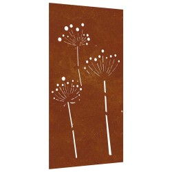 Décoration murale jardin 105x55 cm acier corten design de fleur 548576548576