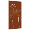 Décoration murale jardin 105x55 cm acier corten design de fleur 548576548576