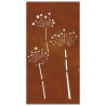 Décoration murale jardin 105x55 cm acier corten design de fleur 548576548576