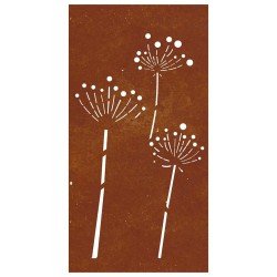 Décoration murale jardin 105x55 cm acier corten design de fleur 548576548576