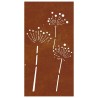 Décoration murale jardin 105x55 cm acier corten design de fleur 548576548576