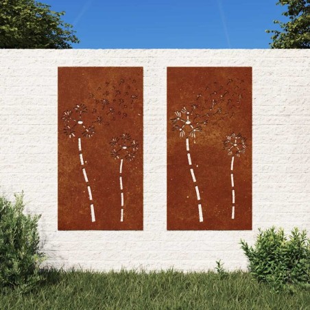 Décorations murales de jardin 2pcs 105x55 cm design de fleur 548577548577