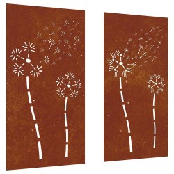 Décorations murales de jardin 2pcs 105x55 cm design de fleur 548577548577