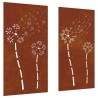 Décorations murales de jardin 2pcs 105x55 cm design de fleur 548577548577