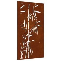 Décoration murale jardin 105x55 cm acier corten design bambou 548579548579