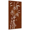 Décoration murale jardin 105x55 cm acier corten design bambou 548579548579