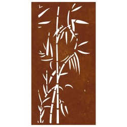 Décoration murale jardin 105x55 cm acier corten design bambou 548579548579