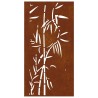 Décoration murale jardin 105x55 cm acier corten design bambou 548579548579