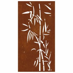Décoration murale jardin 105x55 cm acier corten design bambou 548579548579