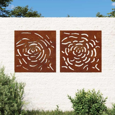 Décorations murales jardin 2 pcs 55x55 cm design de rose 548581548581