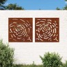 Décorations murales jardin 2 pcs 55x55 cm design de rose 548581548581