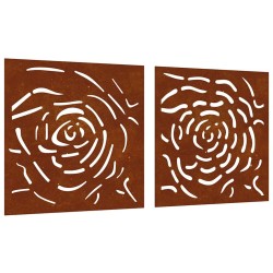 Décorations murales jardin 2 pcs 55x55 cm design de rose 548581548581