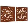 Décorations murales jardin 2 pcs 55x55 cm design de rose 548581548581