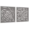 Décorations murales jardin 2 pcs 55x55 cm design de rose 548581548581